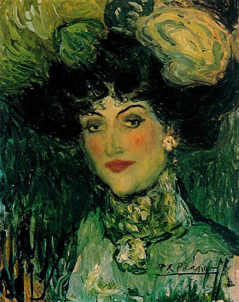 Pablo Picasso Classical Oil Paintings Woman With Feathered Hat